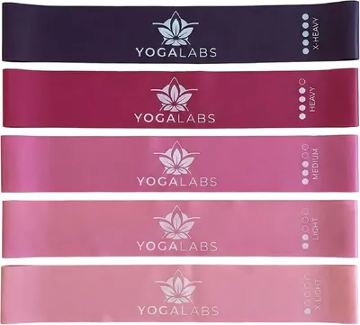 Produktbild von Fitnessbänder Set, 5 Stück, 100% Naturlatex, verschiedene Widerstandsstärken, für Muskelaufbau
