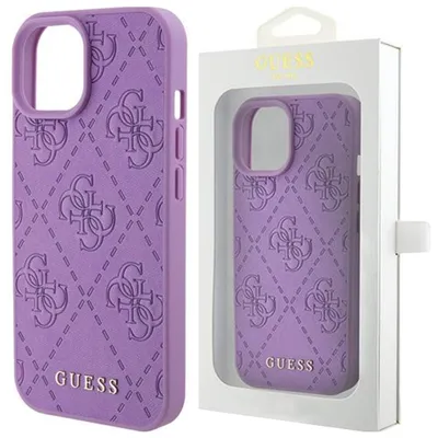 Produktbild von Guess Guhcp15Sp4Epmu Iphone 15 6.1" Fioletowy/Light Purple Hardcase Leder 4G Gestempelt