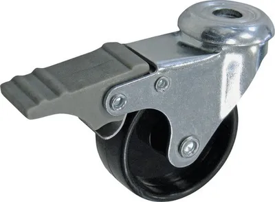 Produktbild von Apparate-Lenkrolle, bis 35 kg, m. Rückenloch u. Totalfeststeller, 50 x 66 x 19 mm