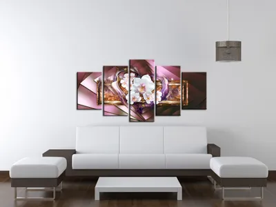 Produktbild von Akustikbild Blumen 200x100 cm Bilder Akustikschaum Hochleistungsschallabsorber Schallschutz Leinwand 5 tlg Wandbild Raumakustik Schalldämmung 020101-183