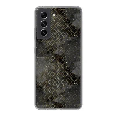 Produktbild von MuchoWow® Handyhülle Schutzhülle Hülle für Samsung Galaxy S21 FE Marmor - Schwarz - Gold - Geometrie Silikon Softcase Handy Hülle - Mobiltelefonhülle