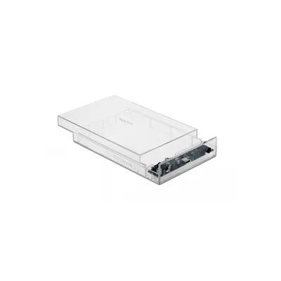 Image de DELOCK DeLOCK Boîtier externe pour disque dur SATA 3,5″ avec USB Type-C femelle transparent - sans outil