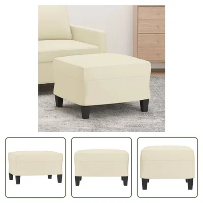 Obrázok produktu pre Podnožka The Living Store Cream 60x50x41 cm Imitácia kože