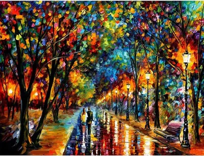 Produktbild von DIY 5D Diamant Painting Set, Diamond Painting kristall Strass Diamant Stickerei gemälde für wohnkultur，Oil Painting Street-Night （60x45cm）