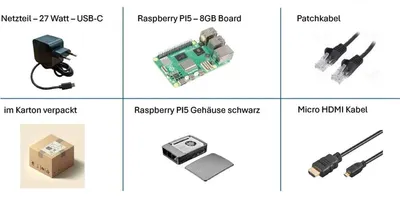 Immagine prodotto di Kit Raspberry Pi 5 8 GB nero (8 GB / custodia / accessori)