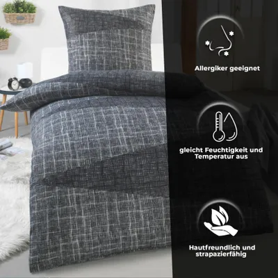 Produktbild von Warme Winter Mikrofaser Termo Fleece Bettwäsche 135x200 155x220 200x200 für die Kaltejahreszeit Modern , Größe:135 x 200 cm, Design - Motiv:Design 1