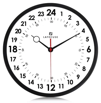 24-Stunden-Wanduhr schwarz 30 cm leise analog