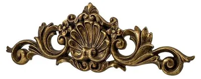Produktbild von DRW Wanddekoration mit Blumen aus Kunstharz, goldfarben, 60 x 20 cm