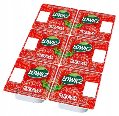 Image de Confiture de fraises en portions individuelles, 6 x 25 g - Łowicz