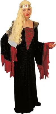 Produktbild von K31250633-36-38 schwarz-rot Damen Gothickostüm Burgfrau Gr.36-38
