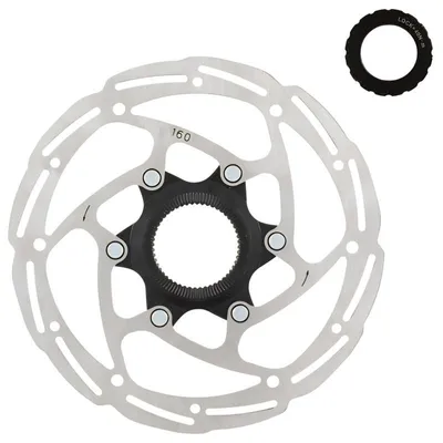 Produktbild von WAG Disc Rotor CL6 Center Lock 1,8 mm – 140 mm Bremsscheibe äußerer Lockring schwarz-silber