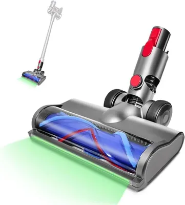 Produktbild von Bürste für Dyson V7 V8 V10 V11 V15 Staubsauger, Ersatz-Turbinenbürste mit grünen LED, Bodendüse für Teppiche, Hartholz- und Fliesenböden
