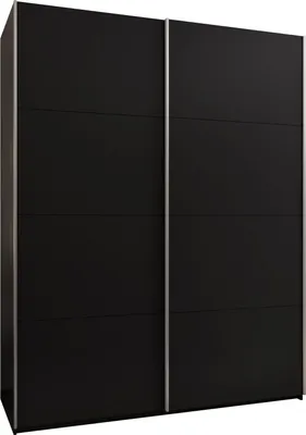 Produktbild von MEBLE KRYSPOL LUX 1 Kleiderschrank - 245,5x200x64cm - Schwarz, Schwarz, Silber