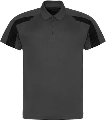 Produktbild von Just Cool JC043 | Contrast Cool Sport Poloshirt + WRAP  - Farbe: Charcoal (Solid)/Jet Black - Größe: XL