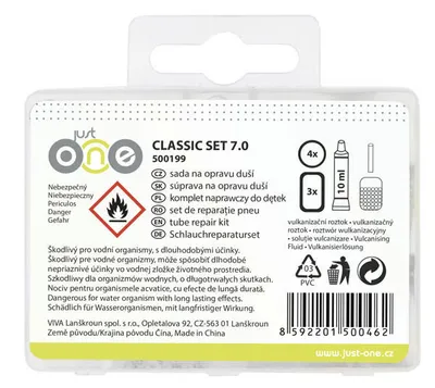 Produktbild von Fahrradreparaturset Classic Set 7.0, Vulkanisierlösung 10 ml, Pflaster 34x24mm & Ø25mm