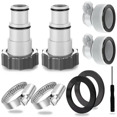Produktbild von Poolschlauch Adapter Set für Intex Pool, 9 Stück, Typ A & B, Ø 32/38 mm, Ersatz für Pumpen