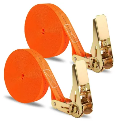 Productafbeelding van 2 spanbanden met ratel, 12 meter lang, 2,5 cm breed, draagvermogen 1000 kg