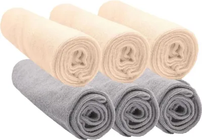 Obrázek produktu pro Potah na přebalovací podložku 50 × 70 cm z biobavlny (3 ks v barvě Ecru + 3 ks v barvě Noisette)
