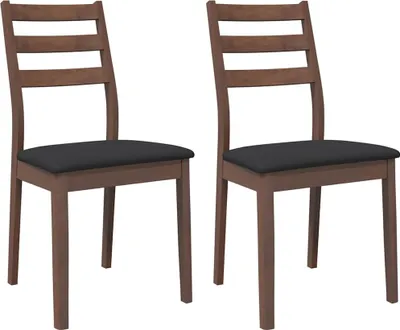 Produktbild von vidaXL Esszimmerstühle mit Kissen 2 Stk. Braun Massivholz Gummibaum