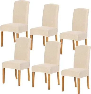 Obrázek produktu pro Sada 6 potahů na jídelní židle, elastické potahy, lze prát, velké