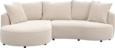 Produktbild von Rechtes Ecksofa CEPRANO aus beigem Chenille-Stoff von Maison Céphy