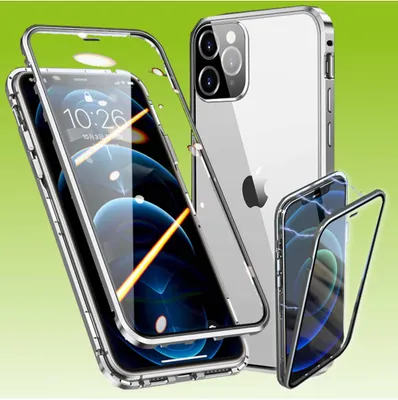 Obrázok produktu pre Pre Apple iPhone 13 Pro Case Obojstranný magnetický sklenený obal na mobilný telefón Silver Cover