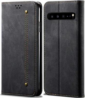Image de Galaxy S10 5G Case, étui portefeuille en cuir avec fermeture magnétique et fonction stand pour Samsung Galaxy S10 5G Noir