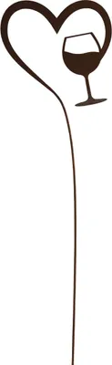 Produktbild von Badeko Gartenstecker Herz mit Weinglas 110 x 20 cm rostbraun