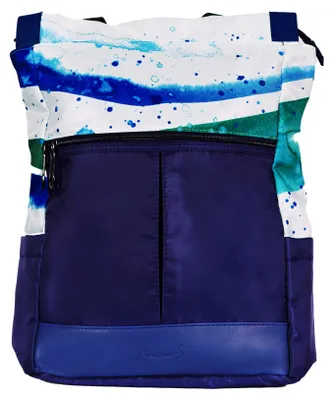 Immagine prodotto di Anemoss zaino per laptop 14 pollici - Impermeabile, con protezione antifurto e scomparto per laptop - Zaino da viaggio per donne e uso quotidiano - Wave Design