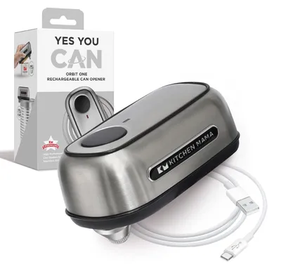 Akku-Dosenöffner, Edelstahl, USB-C, freihändig, für große Dosen