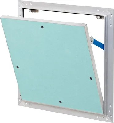 Produktbild von Revisionsklappe AluNova mit Gipskartoneinlage GKBI 12,5 mm und Fangsicherung 500 mm x 500 mm