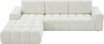 Produktbild von Ecksofa - Ecke links - Bouclé-Stoff - Weiß - SOPELANA
