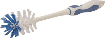 Image de Brosse à bouteille - Nettoyage pour bouteilles, vases et verres - Blanc/Bleu