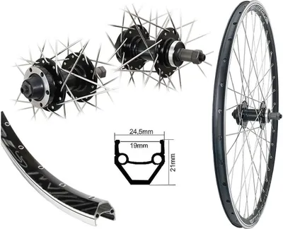 Produktbild von Bärwinkels 24 Zoll Hinterrad DMS19 Disc 6-Loch Schraubkranz schwarz geößt Schnellspanner
