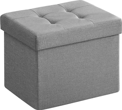 Produktbild von SONGMICS 41 cm Sitzbank mit Stauraum, klappbare Sitztruhe, Aufbewahrungsbox, Fußbank, hellgrau LSF102G02