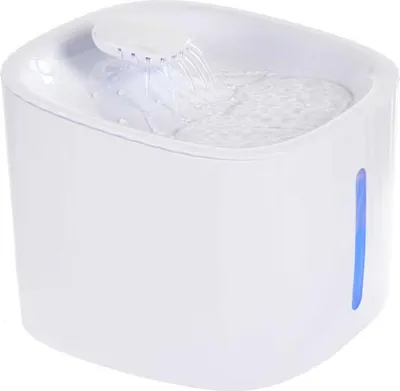 Obrázok produktu pre Napájačka pre domáce zvieratá, 19,5 x 19,5 x 15,2 cm, biela