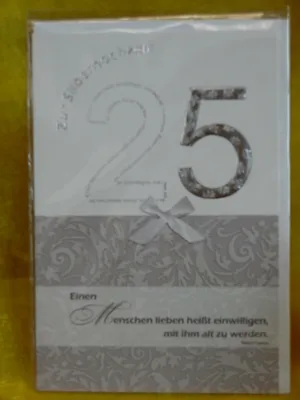 Produktbild von Glückwunschkarte - Silberhochzeit 25. Hochzeitstag - Silberne Hochzeit