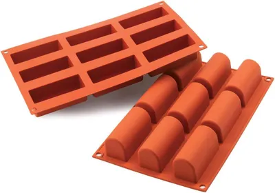 Produktbild von Silikonform von Silikomart für Mini-Kuchen, einzelportionen - Antihaftbeschichtung - 9 Portionen - Backform - 84 x 32 mm