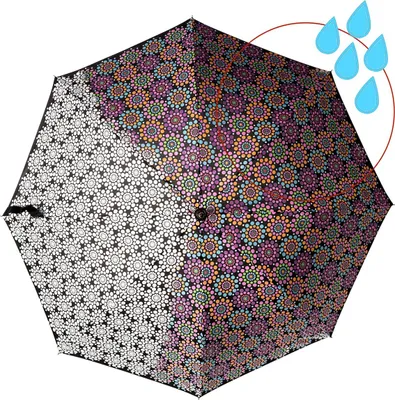 Produktbild von Stockschirm Regenschirm Leicht Farbwechsel Changing Colour Schwarz