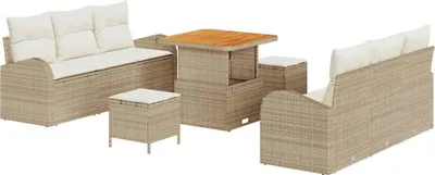 Produktbild von vidaXL Garten-Sofa-Set 9 Stk. 8-Sitzanzahl Beige