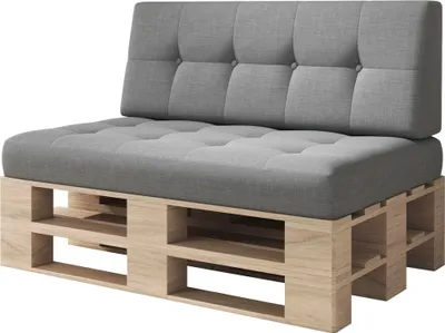 Produktbild von sunnypillow Palettenkissen Verona gesteppt 2er Set Silver