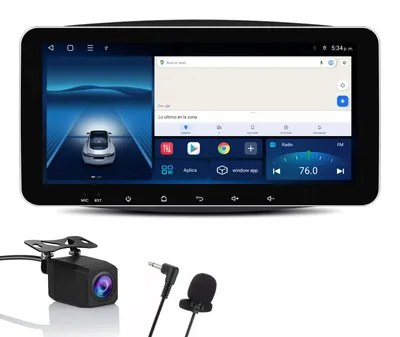 Imagen del producto de Radio Android de 10.33 pulgadas para Smart Forfour Fortwo 453, modelos 2015-2019, con 6+128GB de memoria, 4G LTE, CarPlay, Android Auto, cámara, micrófono, GPS, navegación, Wi-Fi y DAB+