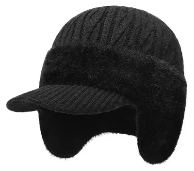 Produktbild von Herrenmütze, feuchtigkeitsableitend, atmungsaktiv, warm, mit Fleecefutter, einfarbig, Ohrenschutz, Strickmütze, ideal für Outdoor-Aktivitäten wie Laufen, Radfahren und Angeln, Wintermütze