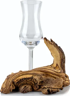 Produktbild von Schnapsglas / Grappaglas / Grappawurzel edel auf einer Wurzel aus echtem Holz. Jedes Stück EIN Unikat! Vatertagsgeschenk, Geburtstagsgeschenk