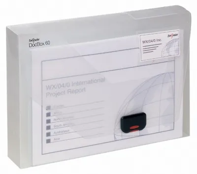 Image de Boîte à documents A4 60 mm en plastique transparent
