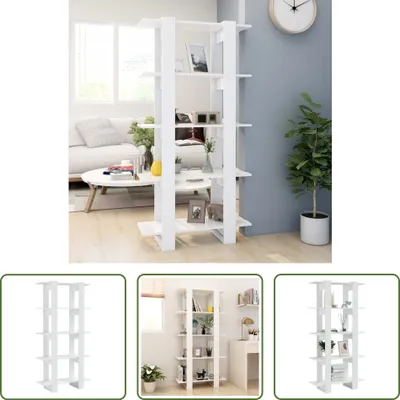 Produktbild von The Living Store Bücherregal/Raumteiler Weiß 80x30x160 cm Holzwerkstoff