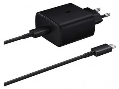 Zdjęcie produktu dla Oryginalna Ładowarka Sieciowa Samsung 45W + Kabel Usb-C - Usb-C Ep-Ta845 Gp-Ptu020Sofbq Czarny (Bulk Eu)