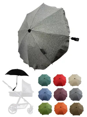 Produktbild von BAMBINIWELT Sonnenschirm für Kinderwagen Ø68cm UV-Schutz50+ Schirm Sonnensegel Sonnenschutz MELIERT dunkelgrau