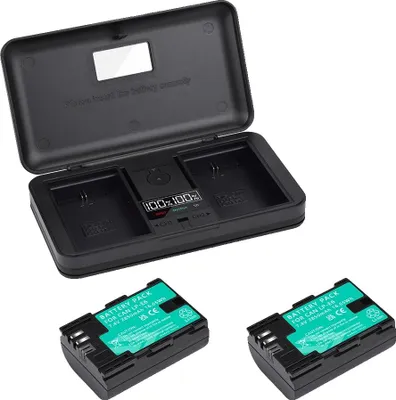 Obrázok produktu pre Batéria a nabíjačka, kapacita 2850 mAh, nabíjateľná, duálna nabíjačka, 2 batérie a nabíjačka