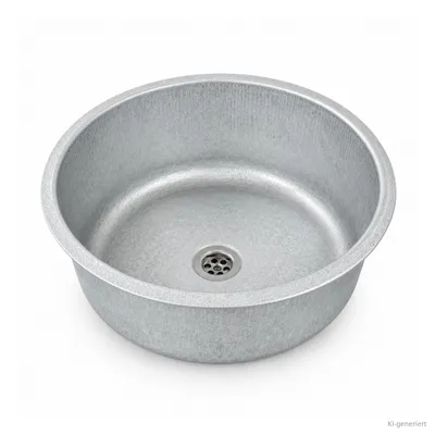 Produktbild von Verzinkte Stahlspüle Ø 44 cm mit 38 cm Beckendurchmesser